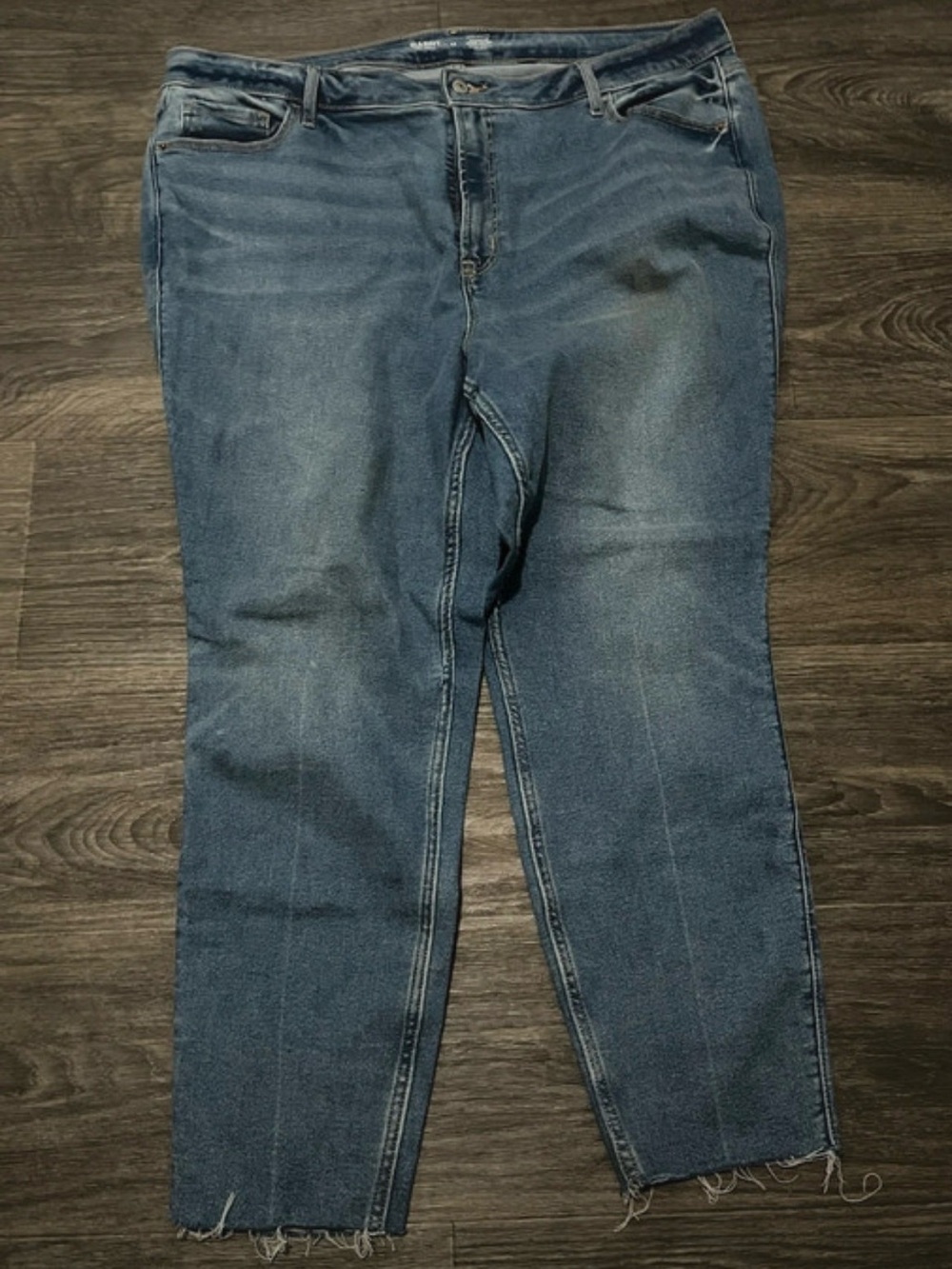 Old Navy Men's Distressed Blue Straight-Leg Jeans